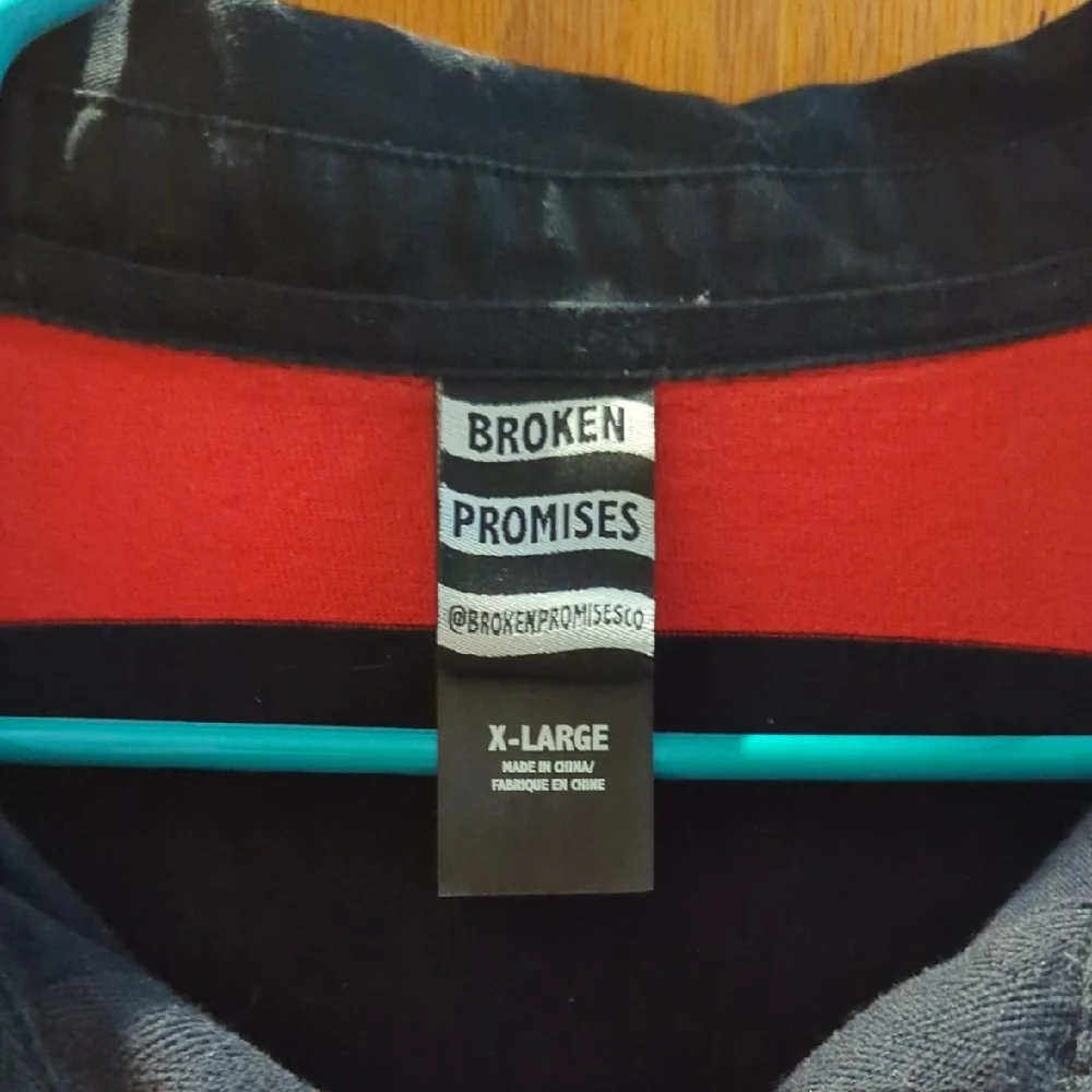 Broken Promises Black and Red Rugby Shirt - Picture 2 of 3